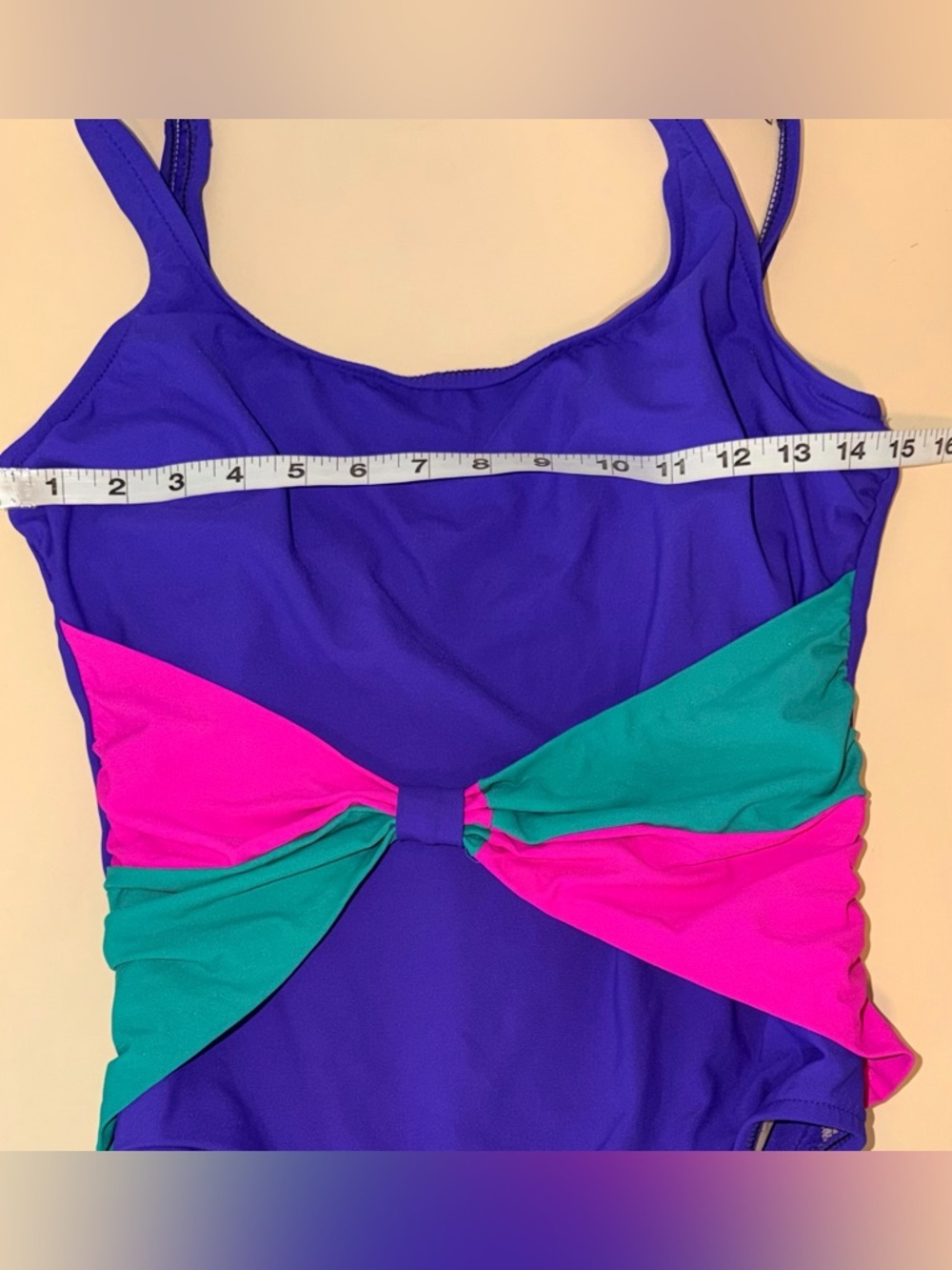 Rose Marie Reid Colorblock Bow One Piece - 80s Retro one piece swimsuit - Picture 7 of 7